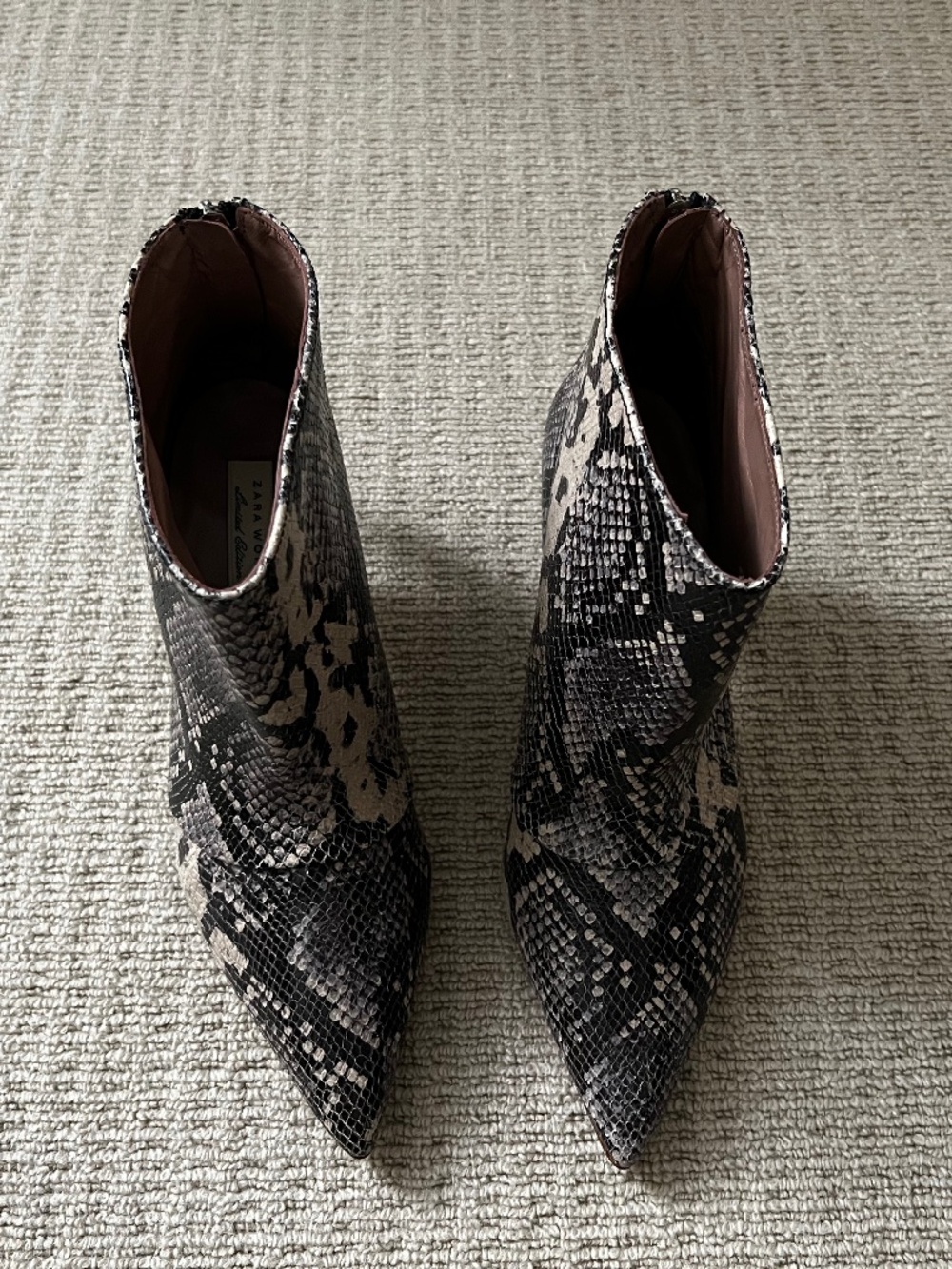 ZARA Special Edition Snakeskin Leather Boots Made in Spain EU 41 / US 10